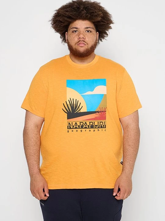 Foto van product T-shirt print Napapijri donkerroze