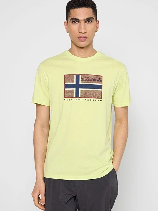 Foto van product T-shirt print Napapijri geel