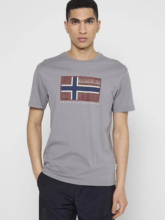 Foto van product T-shirt print Napapijri grijs