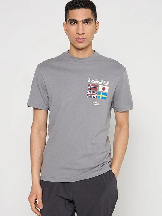 Foto van product T-shirt print Napapijri grijs