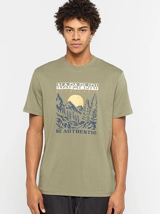 Foto van product T-shirt print Napapijri groen