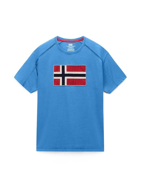 Foto van product T-shirt print Napapijri lichtblauw
