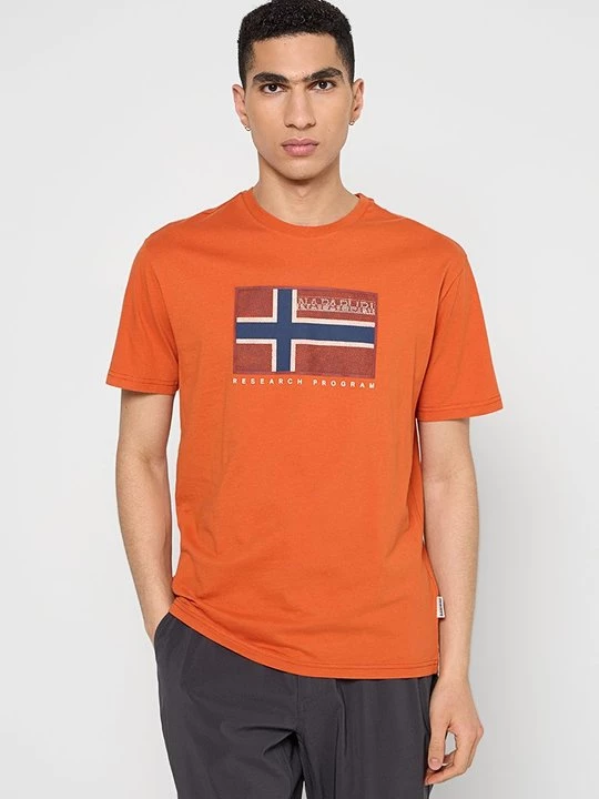 Foto van product T-shirt print Napapijri oranje