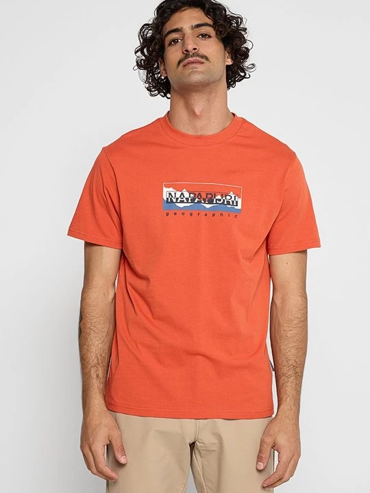 Foto van product T-shirt print Napapijri oranje