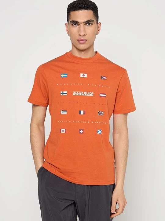 Foto van product T-shirt print Napapijri oranje