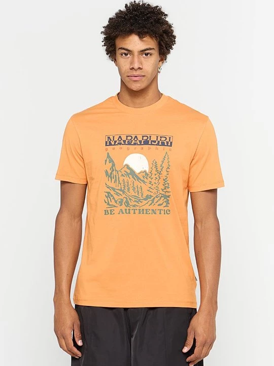 Foto van product T-shirt print Napapijri oranje