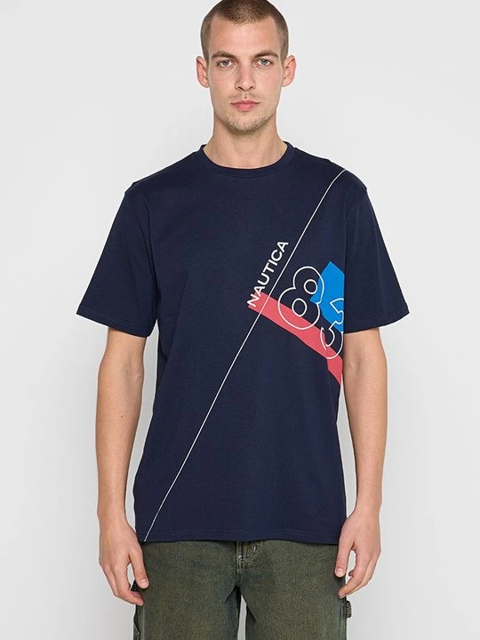Foto van product T-shirt print Nautica donkerblauw