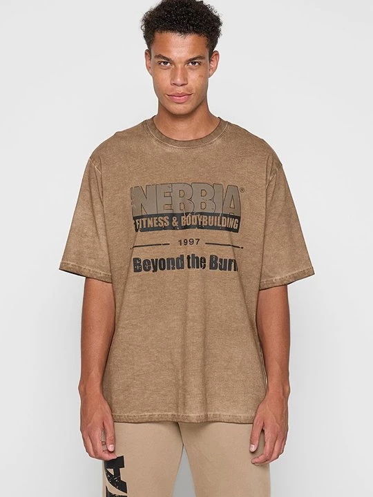 Foto van product T-shirt print NEBBIA lichtbruin