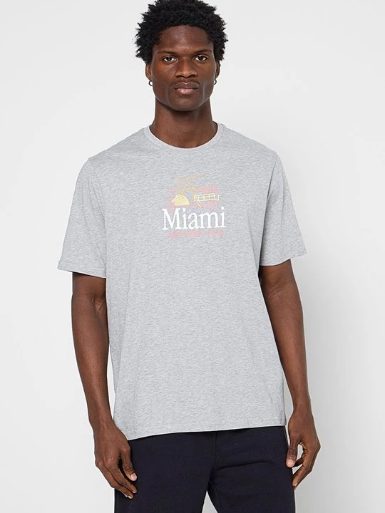 Foto van product T-shirt print New Era grijs