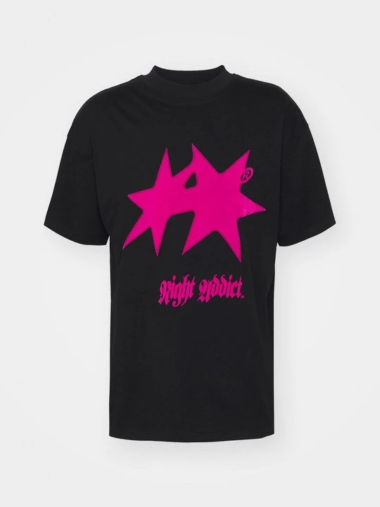 Foto van product T-shirt print Night Addict zwart