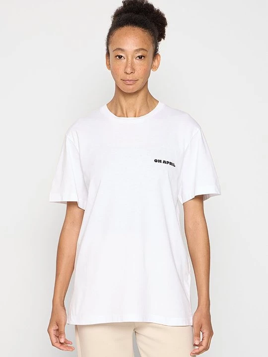 Foto van product T-shirt print Oh April wit