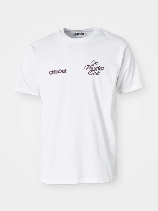 Foto van product T-shirt print On Vacation wit