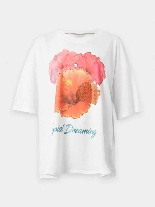 Foto van product T-shirt print ONLY Carmakoma crème