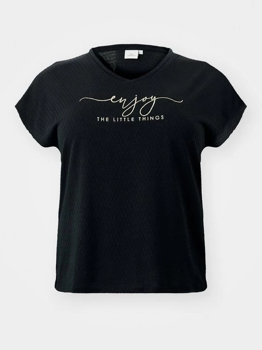 Foto van product T-shirt print ONLY Carmakoma zwart