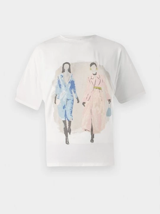 Foto van product T-shirt print Only crème