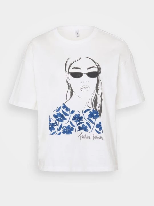 Foto van product T-shirt print Only crème