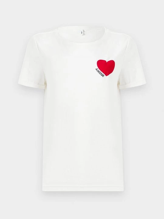 Foto van product T-shirt print Only crème