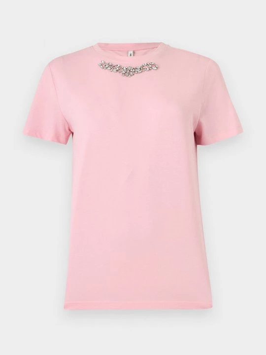 Foto van product T-shirt print Only donkerroze
