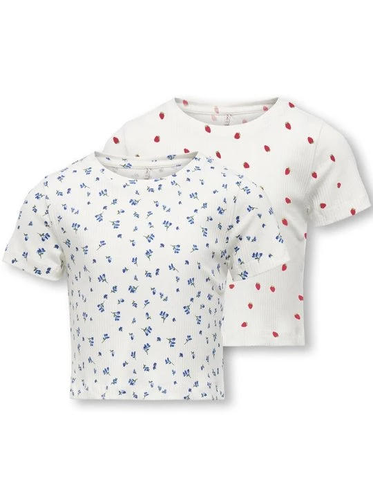 Foto van product T-shirt print ONLY GIRLS crème
