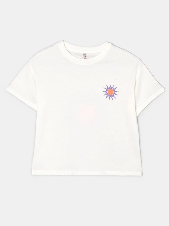 Foto van product T-shirt print ONLY GIRLS crème