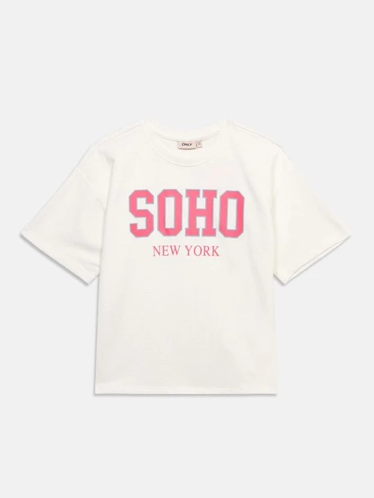 Foto van product T-shirt print ONLY GIRLS crème