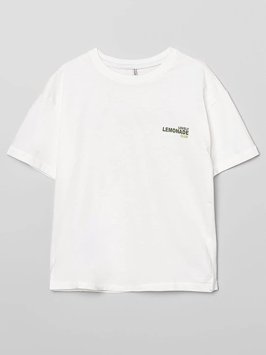 Foto van product T-shirt print ONLY GIRLS crème