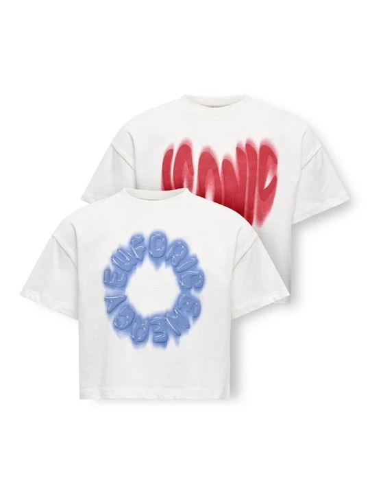 Foto van product T-shirt print ONLY GIRLS crème