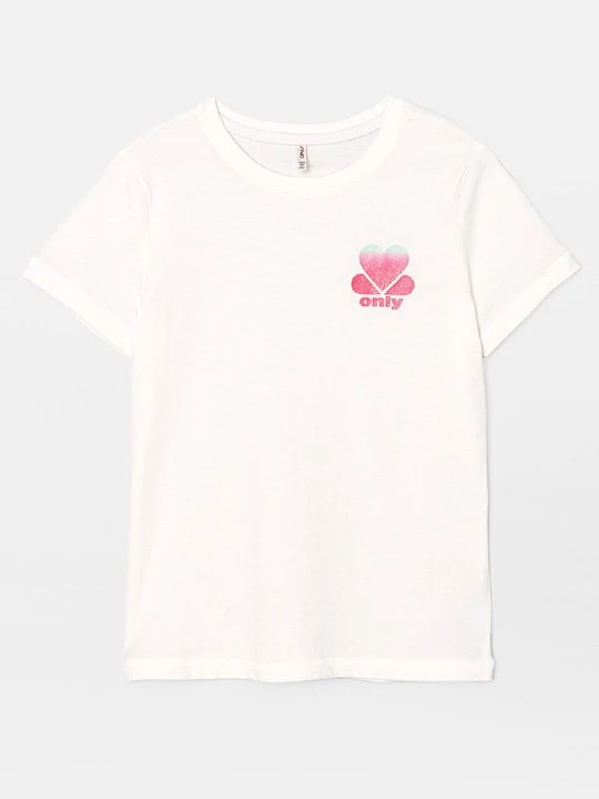 Foto van product T-shirt print ONLY GIRLS crème
