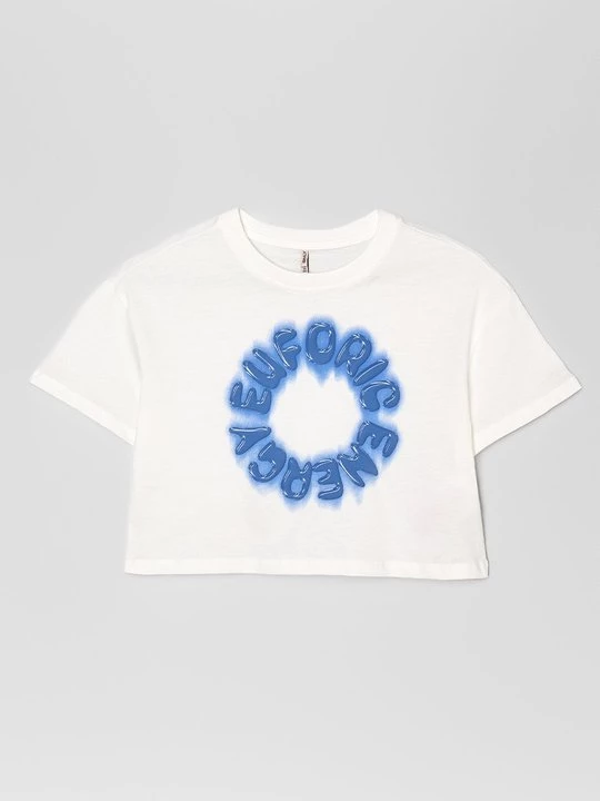 Foto van product T-shirt print ONLY GIRLS crème
