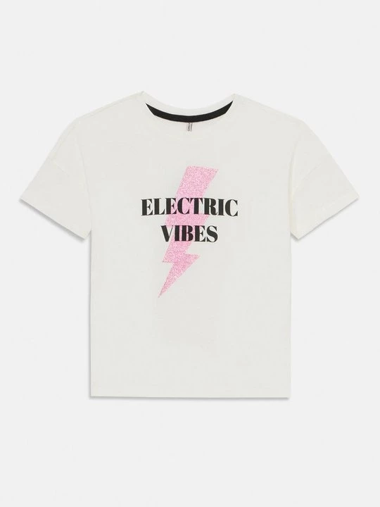 Foto van product T-shirt print ONLY GIRLS crème