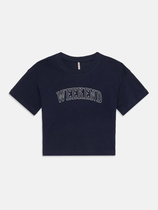 Foto van product T-shirt print ONLY GIRLS donkerblauw