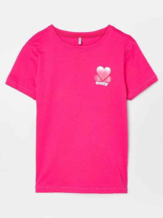 Foto van product T-shirt print ONLY GIRLS donkerroze