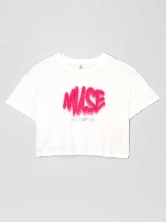 Foto van product T-shirt print ONLY GIRLS lichtblauw