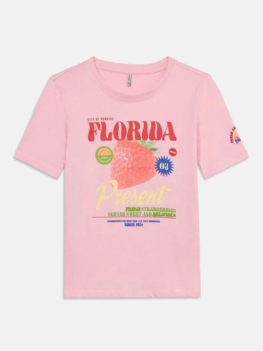 Foto van product T-shirt print ONLY GIRLS roze