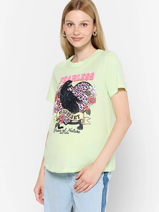 Foto van product T-shirt print Only lichtgroen