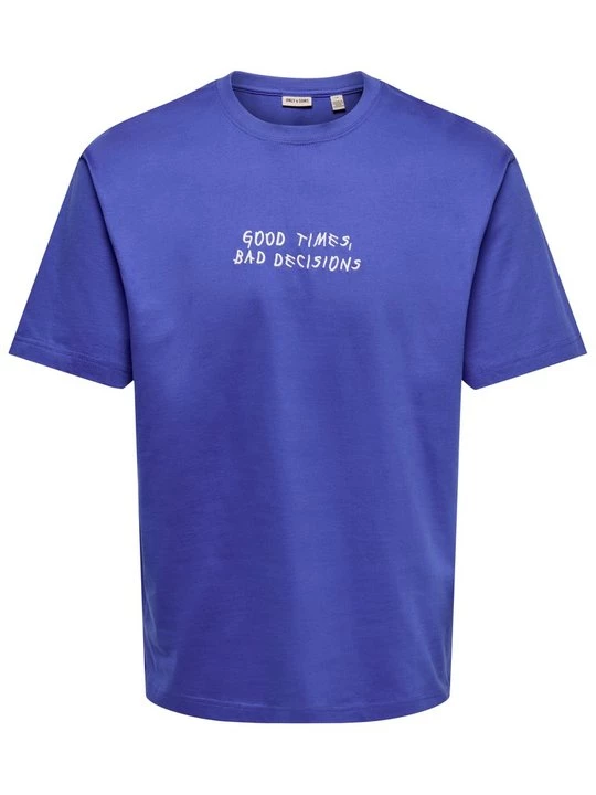 Foto van product T-shirt print Only & Sons blauw
