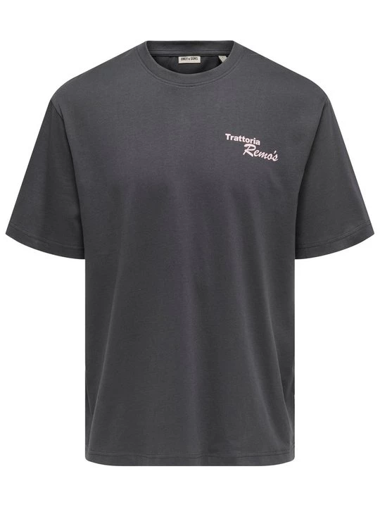 Foto van product T-shirt print Only & Sons grijs