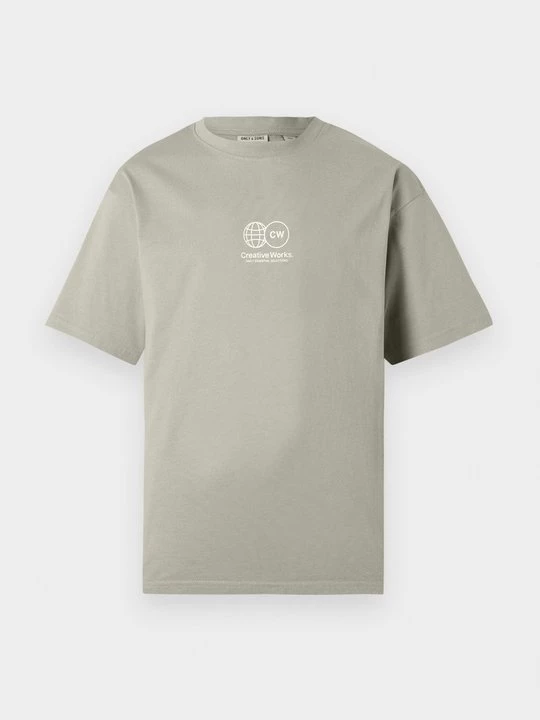 Foto van product T-shirt print Only & Sons taupe