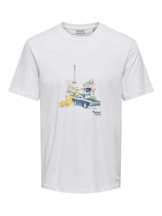 Foto van product T-shirt print Only & Sons wit