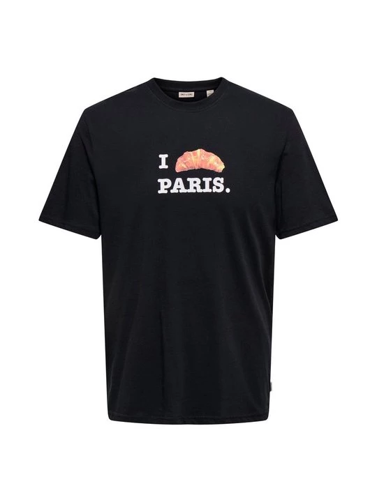 Foto van product T-shirt print Only & Sons zwart