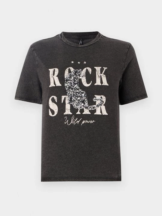 Foto van product T-shirt print Only zwart