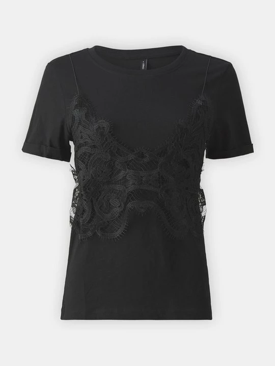 Foto van product T-shirt print Only zwart