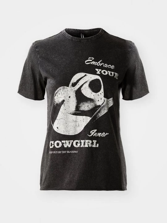 Foto van product T-shirt print Only zwart