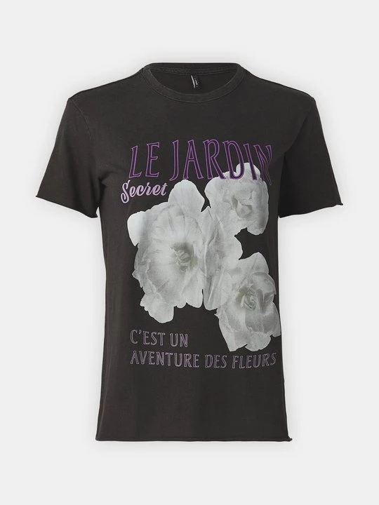 Foto van product T-shirt print Only zwart