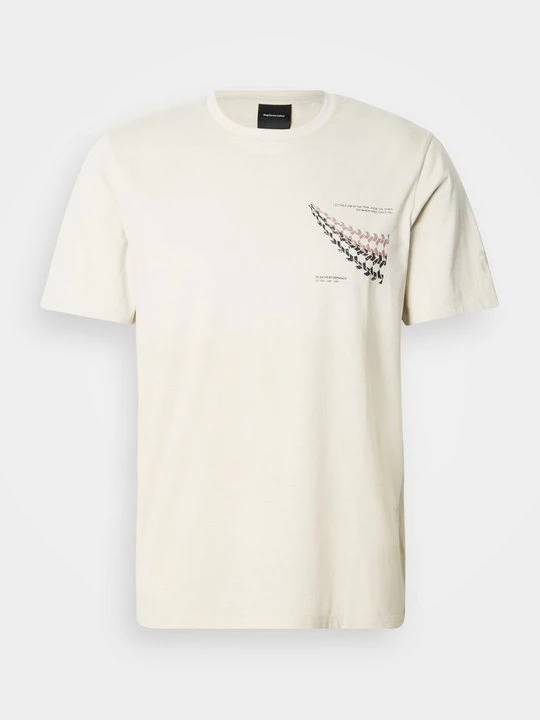 Foto van product T-shirt print Peak Performance zandkleur