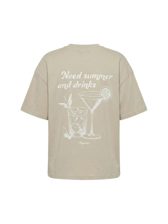 Foto van product T-shirt print Pegador beżowy