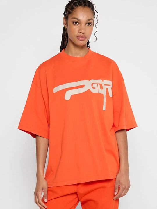 Foto van product T-shirt print Pegador oranje