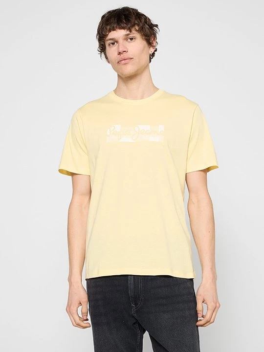 Foto van product T-shirt print Pepe Jeans geel