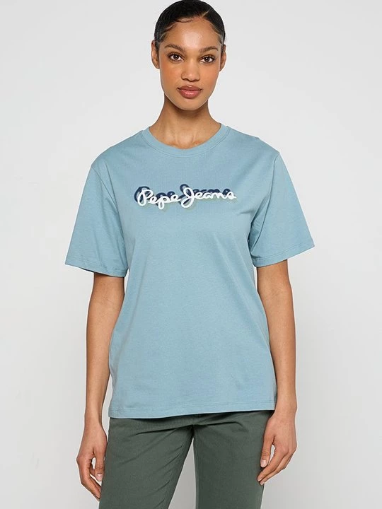 Foto van product T-shirt print Pepe Jeans lichtblauw