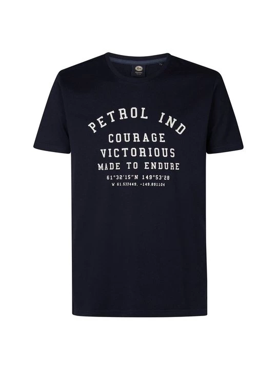 Foto van product T-shirt print Petrol Industries blauw